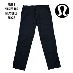 Lululemon Mens Commission Slim Fit Dress Pants Trousers 36x32 Black Golf Slacks